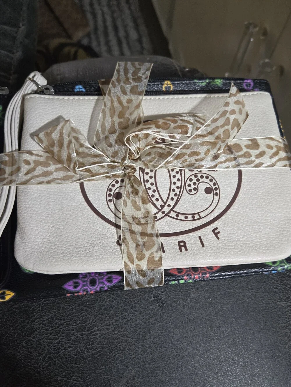 2 Sharif Leather Wristlets Clutch with Logo